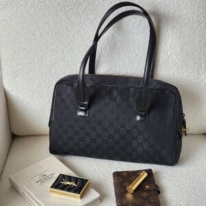 Rare Authentic Vintage Gucci Black Top Handle Tote/Satchel/Doctor Bag